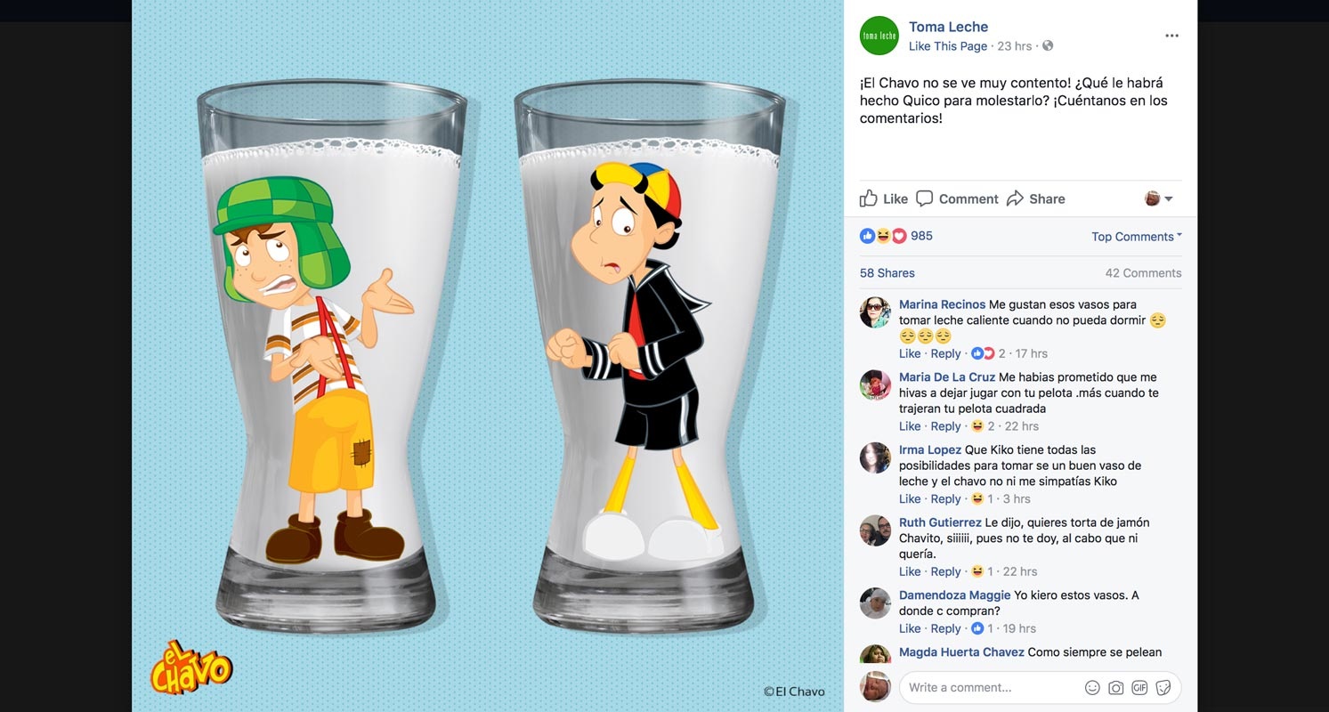 El Chavo and Toma Leche social campaign